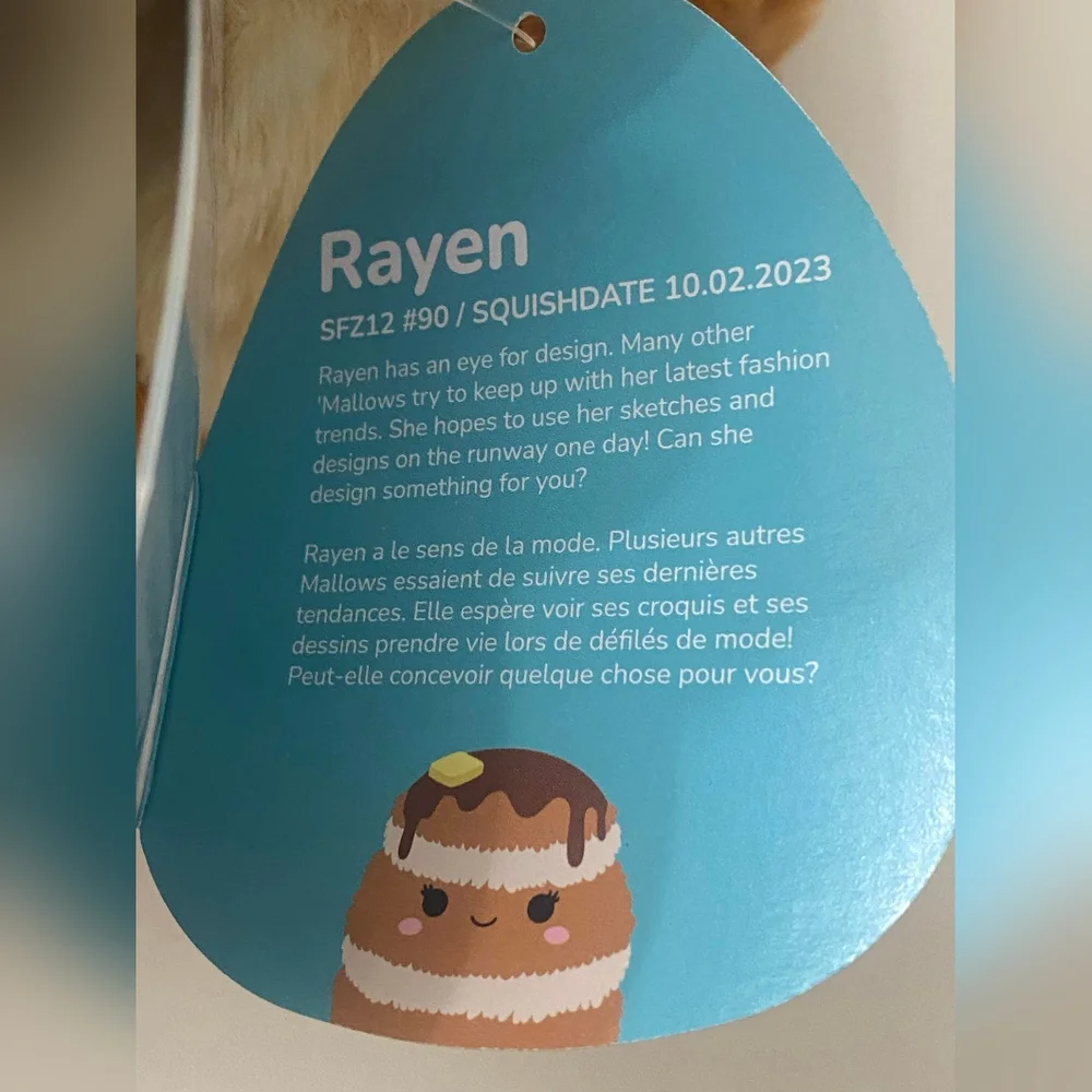🥞 12" Rayen Pancake FuzzAMallows Squishmallow 2024 - Picture 7 of 7